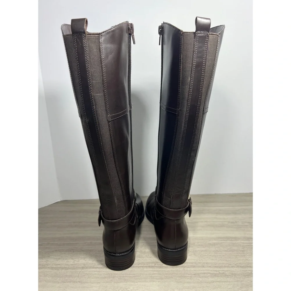 Bandolino Women’s Jiman Tall Leather Riding Brown Boots Size 6 New